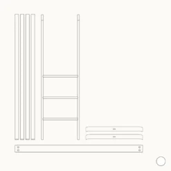 Oliver Furniture Umbauset für Baby- und Kinderbett Wood Mini+ zum halbhohen Hochbett Weiß