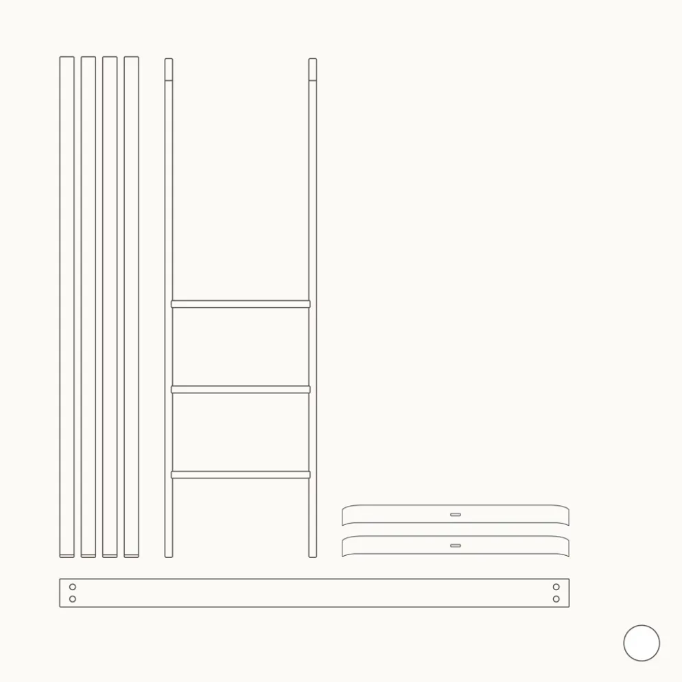 Oliver Furniture Umbauset für Baby- und Kinderbett Wood Mini+ zum halbhohen Hochbett Weiß