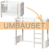 Oliver Furniture Umbauset für Baby- und Kinderbett Wood Mini+ zum halbhohen Hochbett Weiß/Eiche
