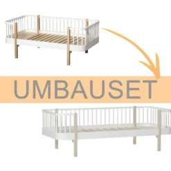 Oliver Furniture Umbauset Junior Bettsofa Wood Original zum Bettsofa, Weiß/Eiche