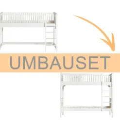 Oliver Furniture Umbauset Seaside Classic halbhohes Hochbett zum Etagenbett mit gerader Leiter