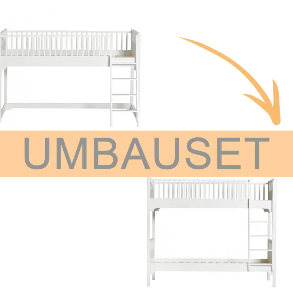 Oliver Furniture Umbauset Seaside Classic halbhohes Hochbett zum Etagenbett mit gerader Leiter