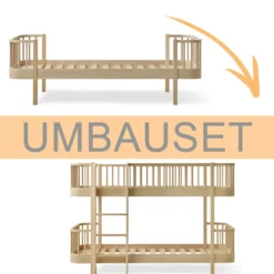 Oliver Furniture Umbauset Wood Original Einzelbett zum halbhohen Etagenbett Eiche