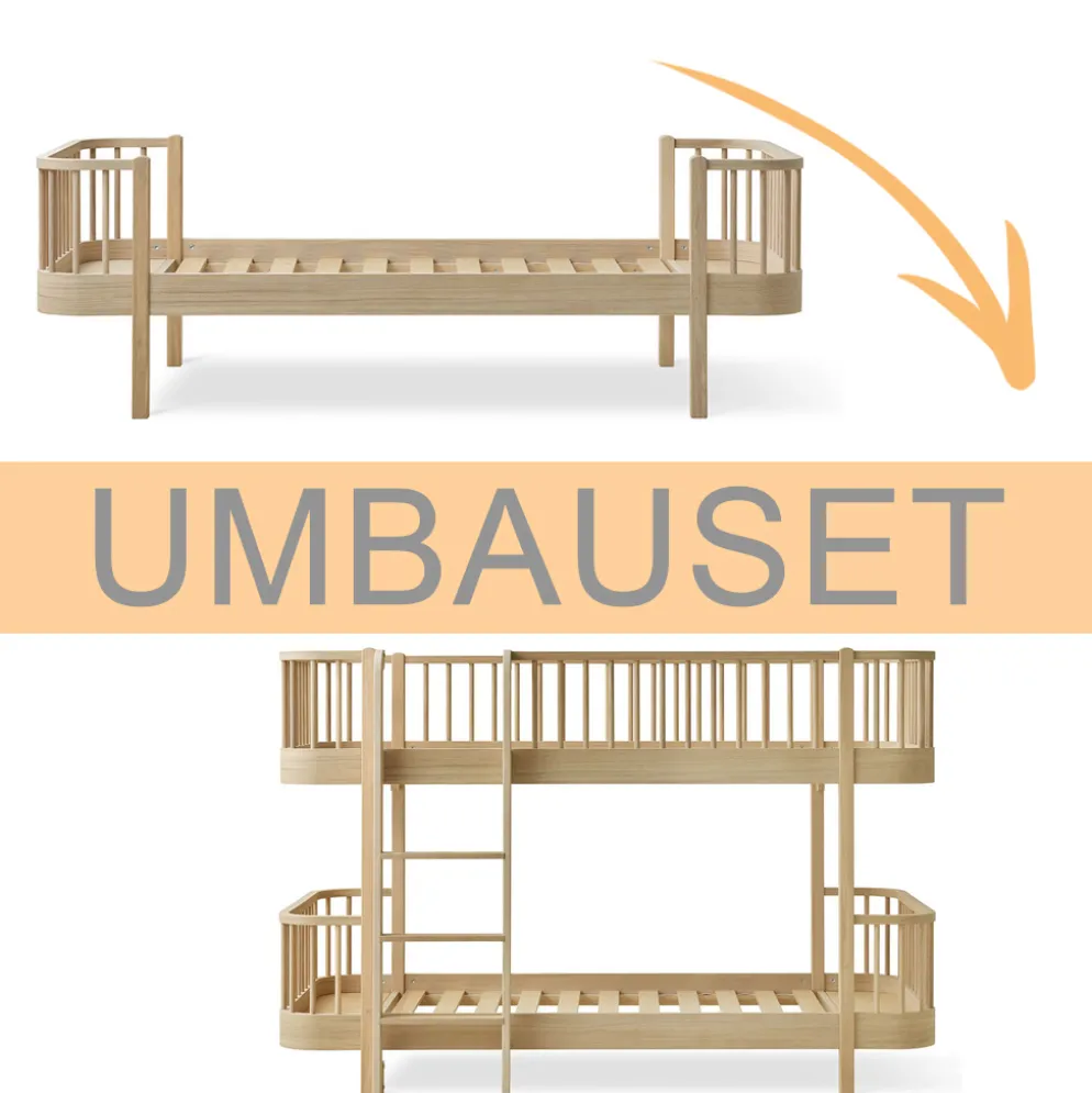 Oliver Furniture Umbauset Wood Original Einzelbett zum halbhohen Etagenbett Eiche