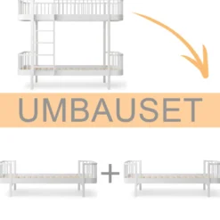 Oliver Furniture Umbauset Wood Original Etagenbett zu 2 Einzelbetten Weiß
