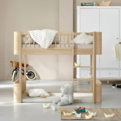 Oliver Furniture Umbauset Wood Mini+ Babybett inkl. Umbauset Juniorbett zum halbhohen Hochbett Eiche