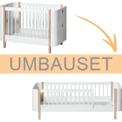 Oliver Furniture Umbauset Wood Mini+ Babybett zum Juniorbett Weiß/Eiche