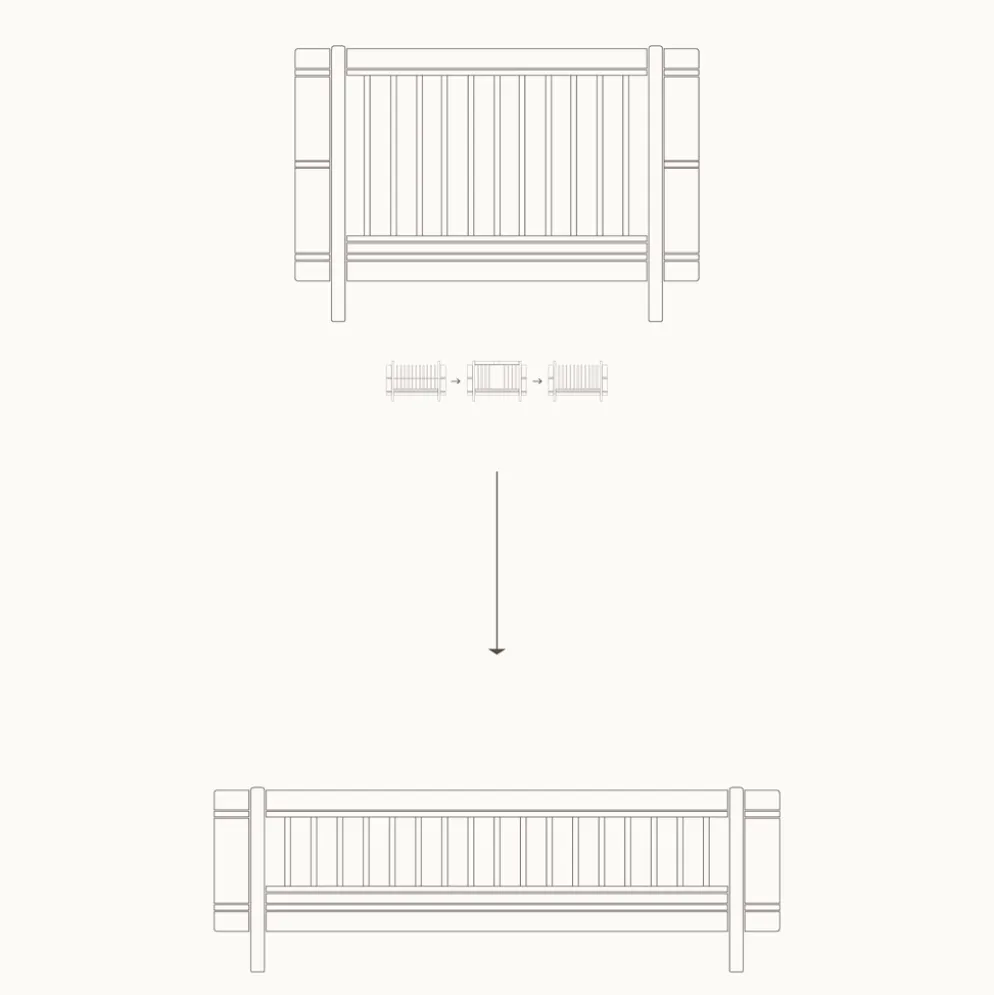 Oliver Furniture Umbauset Wood Mini+ Juniorbett Ergänzung f. Wood Mini+ Babybett Eiche