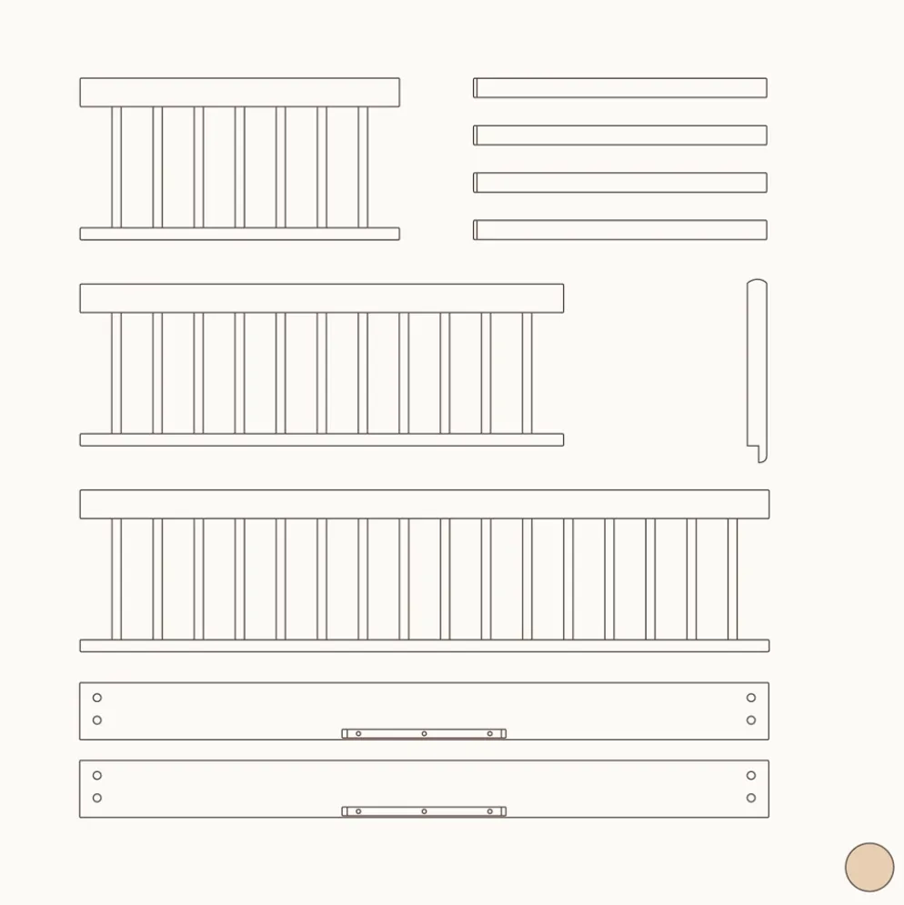 Oliver Furniture Umbauset Wood Mini+ Juniorbett Ergänzung f. Wood Mini+ Babybett Eiche
