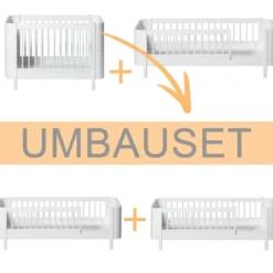 Oliver Furniture Umbauset Wood Mini+ Basic und Geschwisterset zu 2 Juniorbetten Weiß