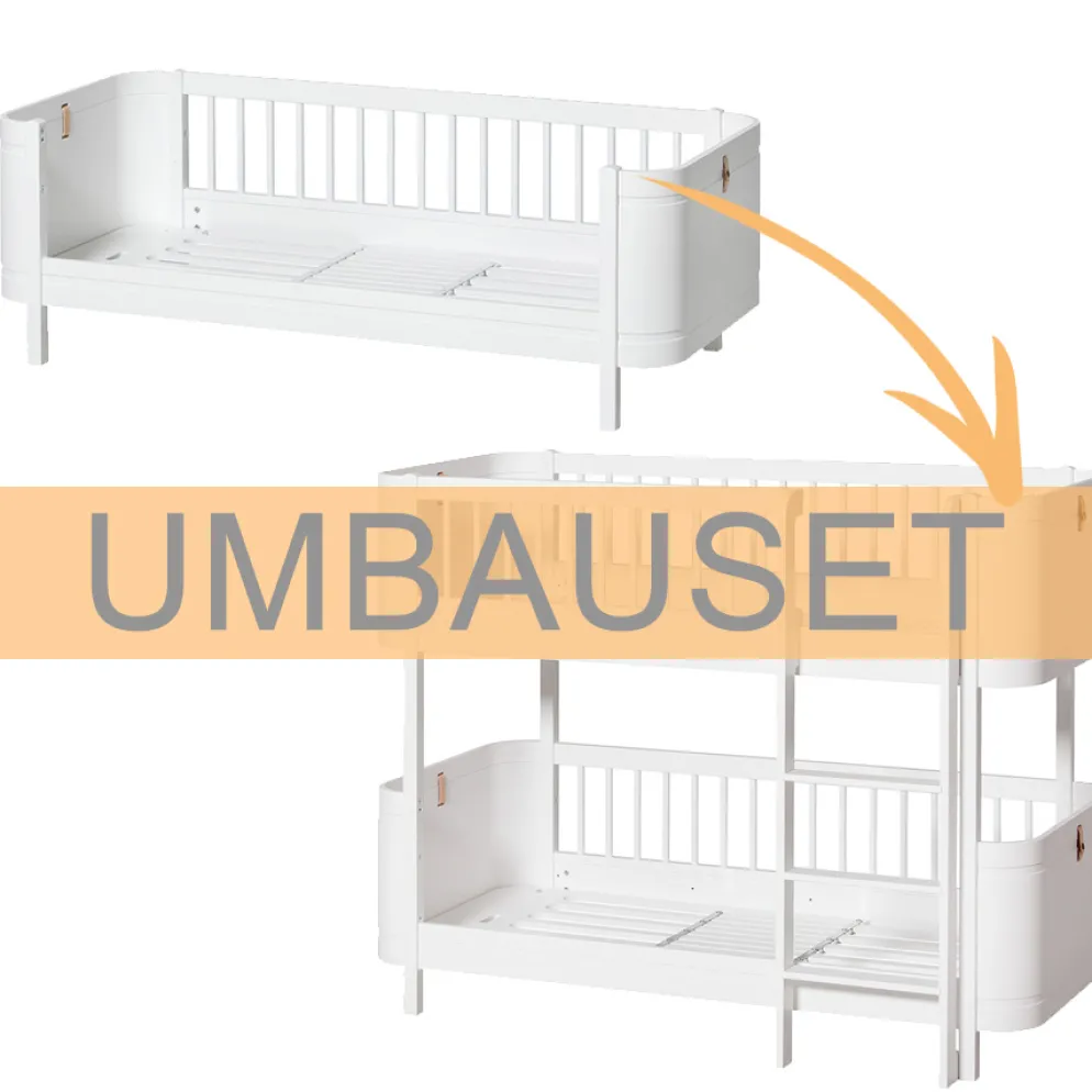 Oliver Furniture Umbauset Wood Mini+ Juniorbett zum halbhohen Etagenbett Weiß