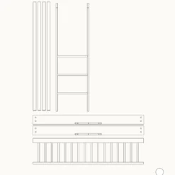 Oliver Furniture Umbauset Wood Mini+ Basic und Geschwisterset zum halbhohen Etagenbett Weiß