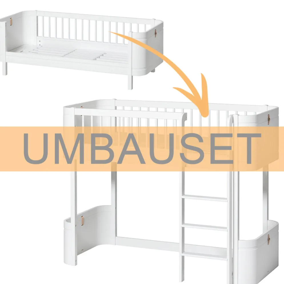 Oliver Furniture Umbauset Wood Mini+ Juniorbett zum halbhohen Hochbett Weiß
