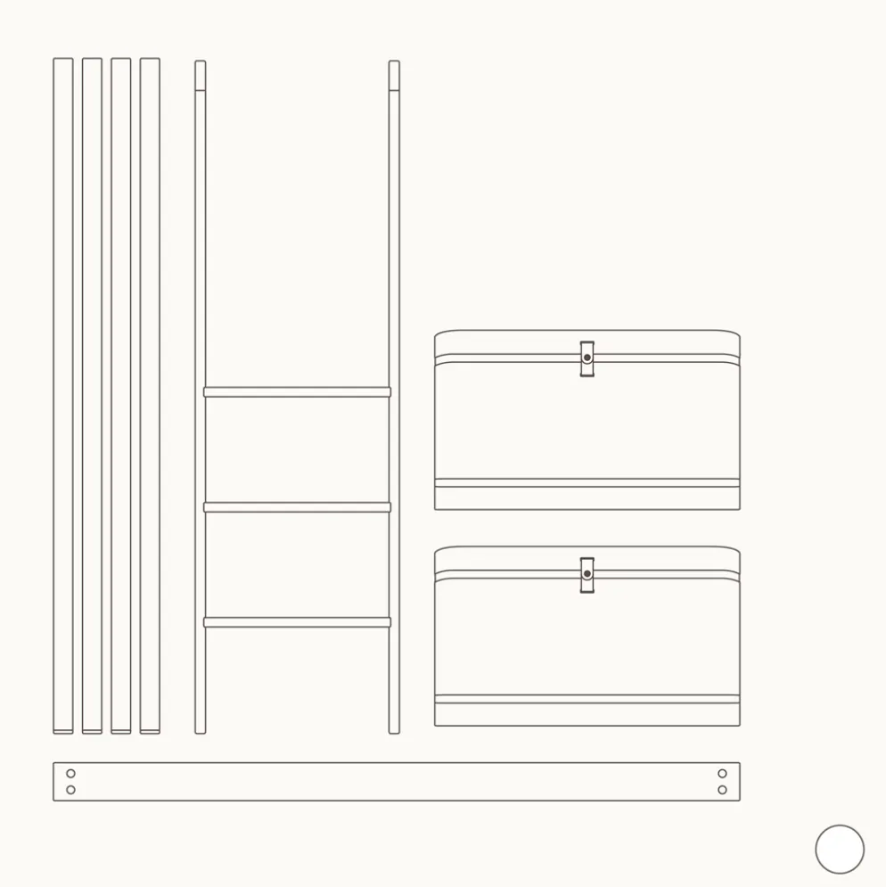 Oliver Furniture Umbauset Wood Mini+ Juniorbett zum halbhohen Hochbett Weiß