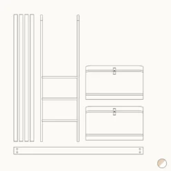 Oliver Furniture Umbauset Wood Mini+ Juniorbett zum halbhohen Hochbett Weiß/Eiche