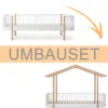 Oliver Furniture Umbauset Wood Original Bettsofa zum Hausbett weiß/Eiche