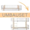 Oliver Furniture Umbauset Wood Original Bodenbett oder Hausbett zum halbhohen Etagenbett, weiß/Eiche