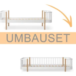 Oliver Furniture Umbauset Wood Original Einzelbett zum Bodenbett weiß/Eiche