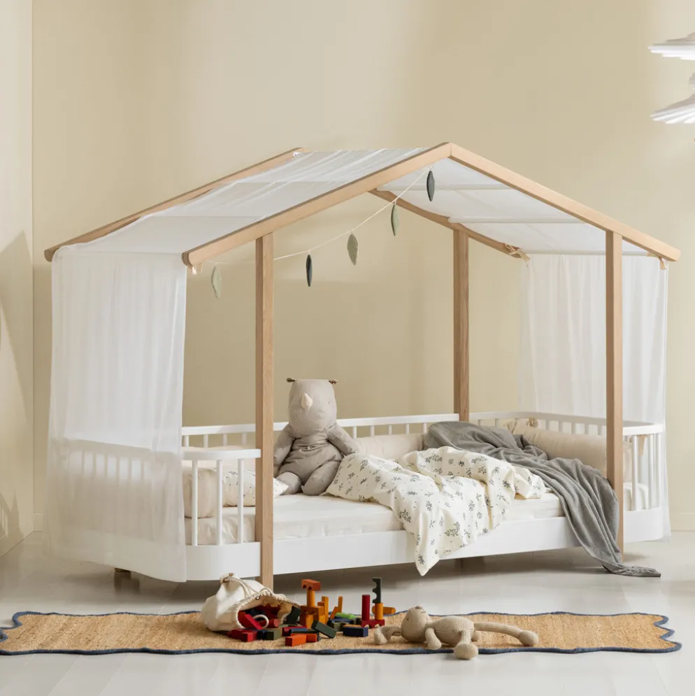 Oliver Furniture Umbauset Wood Original Einzelbett zum Hausbett weiß/Eiche