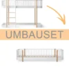 Oliver Furniture Umbauset Wood Original halbhohes Hochbett 128/138 cm zum Bodenbett weiß/Eiche