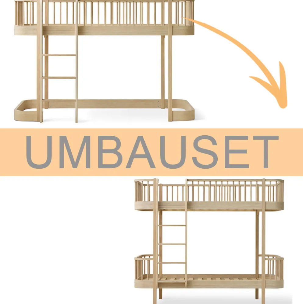 Oliver Furniture Umbauset Wood Original halbhohes Hochbett zum Etagenbett Eiche
