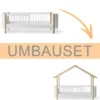 Oliver Furniture Umbauset Wood Mini+ Juniorbett zum Hausbett Eiche & weiß/Eiche