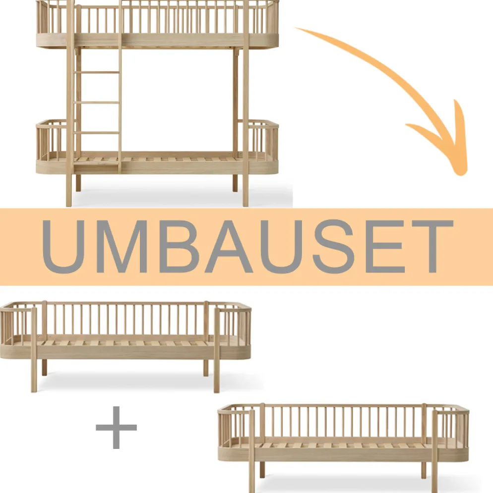 Oliver Furniture Umbauset Wood Original Etagenbett zu 2 Bettsofas Eiche