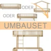 Oliver Furniture Umbauset Wood Original Bodenbett/Hausbett/Bettsofa zum halbhohen Hochbett Eiche