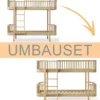 Oliver Furniture Umbauset Wood Original Etagenbett zum halbhohen Etagenbett Eiche
