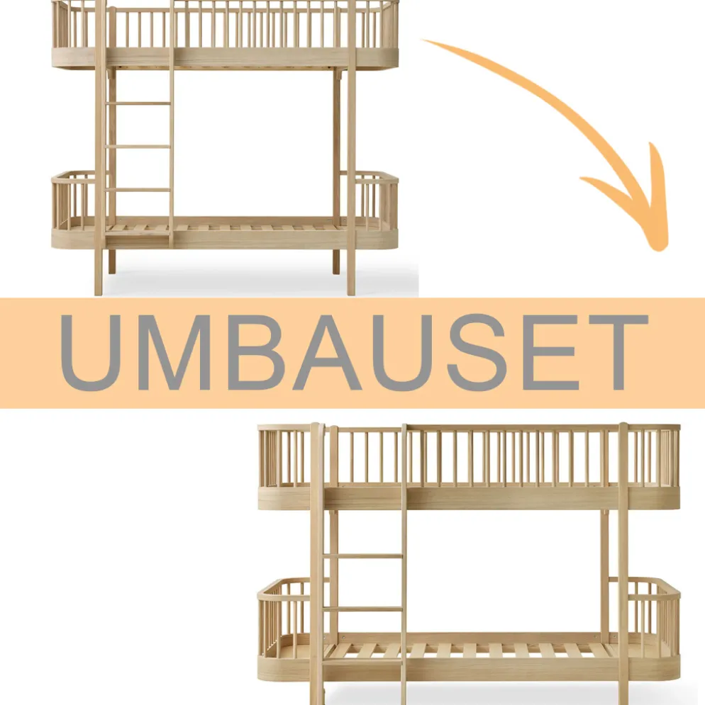 Oliver Furniture Umbauset Wood Original Etagenbett zum halbhohen Etagenbett Eiche