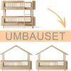 Oliver Furniture Umbauset Wood Mini+ halbhohes Etagenbett zu 2 Hausbetten Eiche