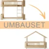 Oliver Furniture Umbauset Wood Mini+ halbhohes Hochbett zum Hausbett Eiche
