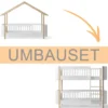 Oliver Furniture Umbauset Wood Mini+ Hausbett zum halbhohen Etagenbett weiß/Eiche