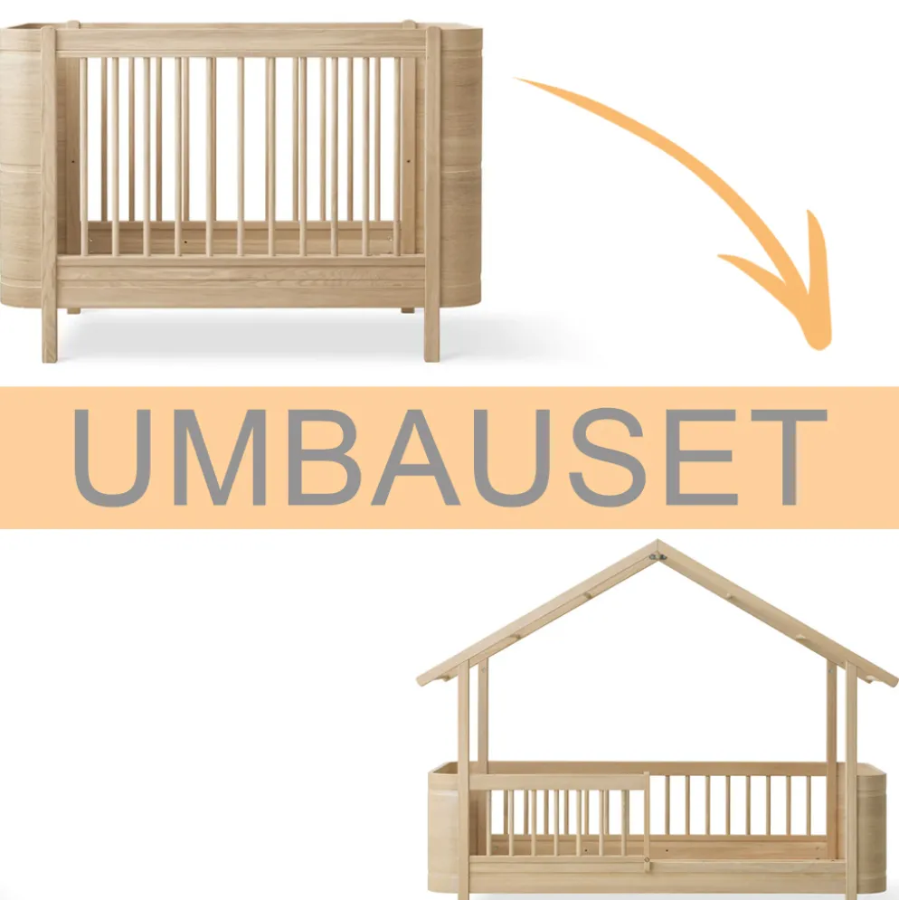 Oliver Furniture Umbauset Wood Mini+ Babybett zum Hausbett Eiche