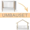 Oliver Furniture Umbauset Wood Mini+ Babybett inkl. Umbauset Juniorbett zum Hausbett Eiche & weiß/Eiche