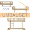 Oliver Furniture Umbauset Wood Original Einzelbett/Junior Bettsofa zum halbhohen Hochbett Eiche