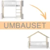 Oliver Furniture Umbauset Wood Mini+ halbhohes Hochbett zum Hausbett weiß/Eiche