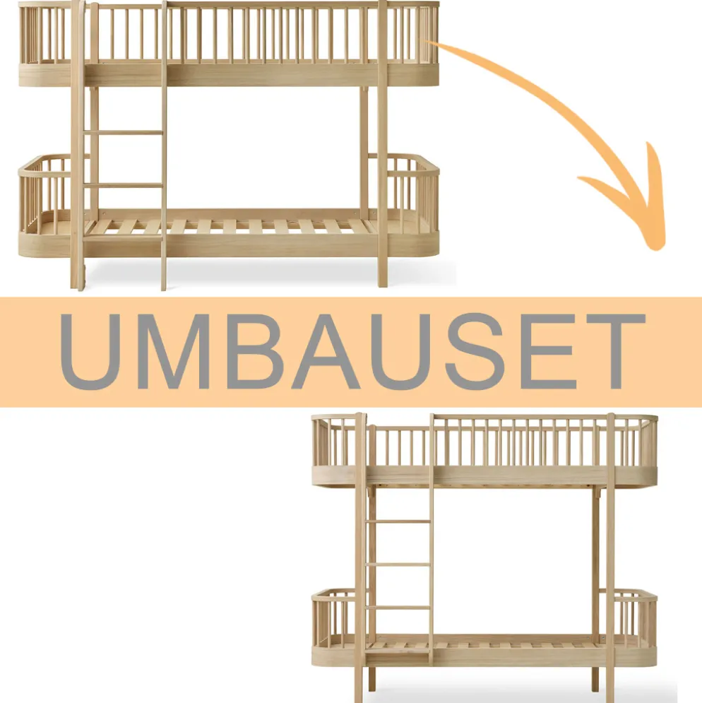 Oliver Furniture Umbauset Wood Original halbhohes Etagenbett zum Etagenbett Eiche