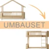 Oliver Furniture Umbauset Wood Mini+ Hausbett zum halbhohen Hochbett Eiche