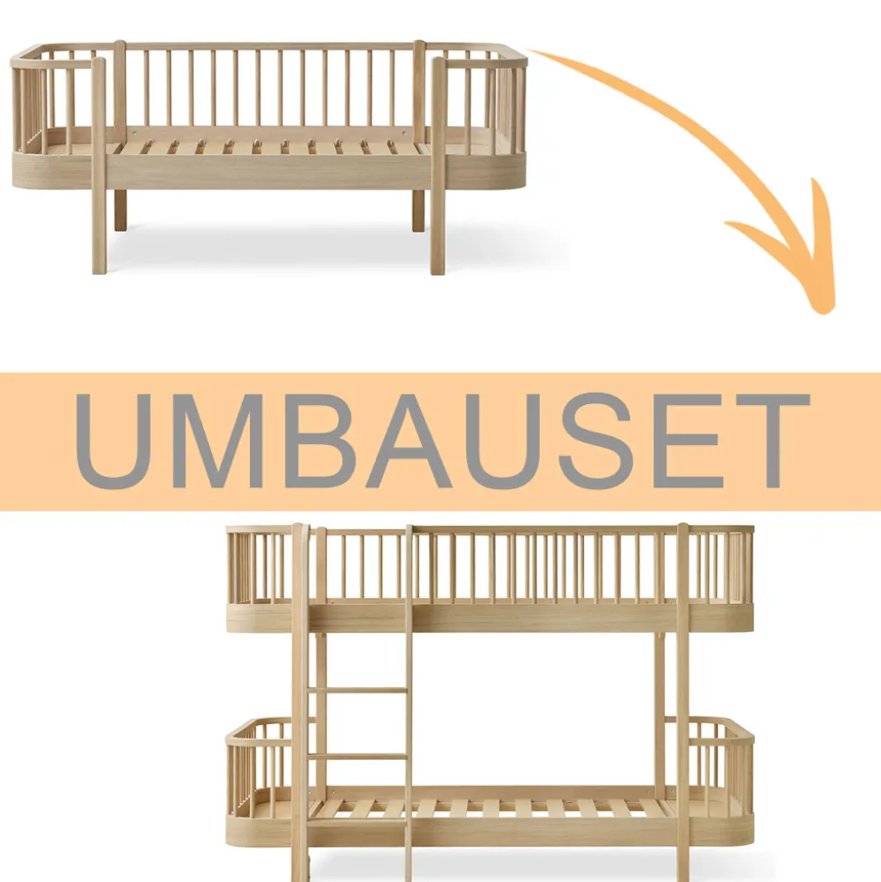 Oliver Furniture Umbauset Wood Original Junior Bettsofa zum halbhohen Etagenbett Eiche