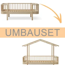Oliver Furniture Umbauset Wood Original Junior Bettsofa zum Hausbett Eiche