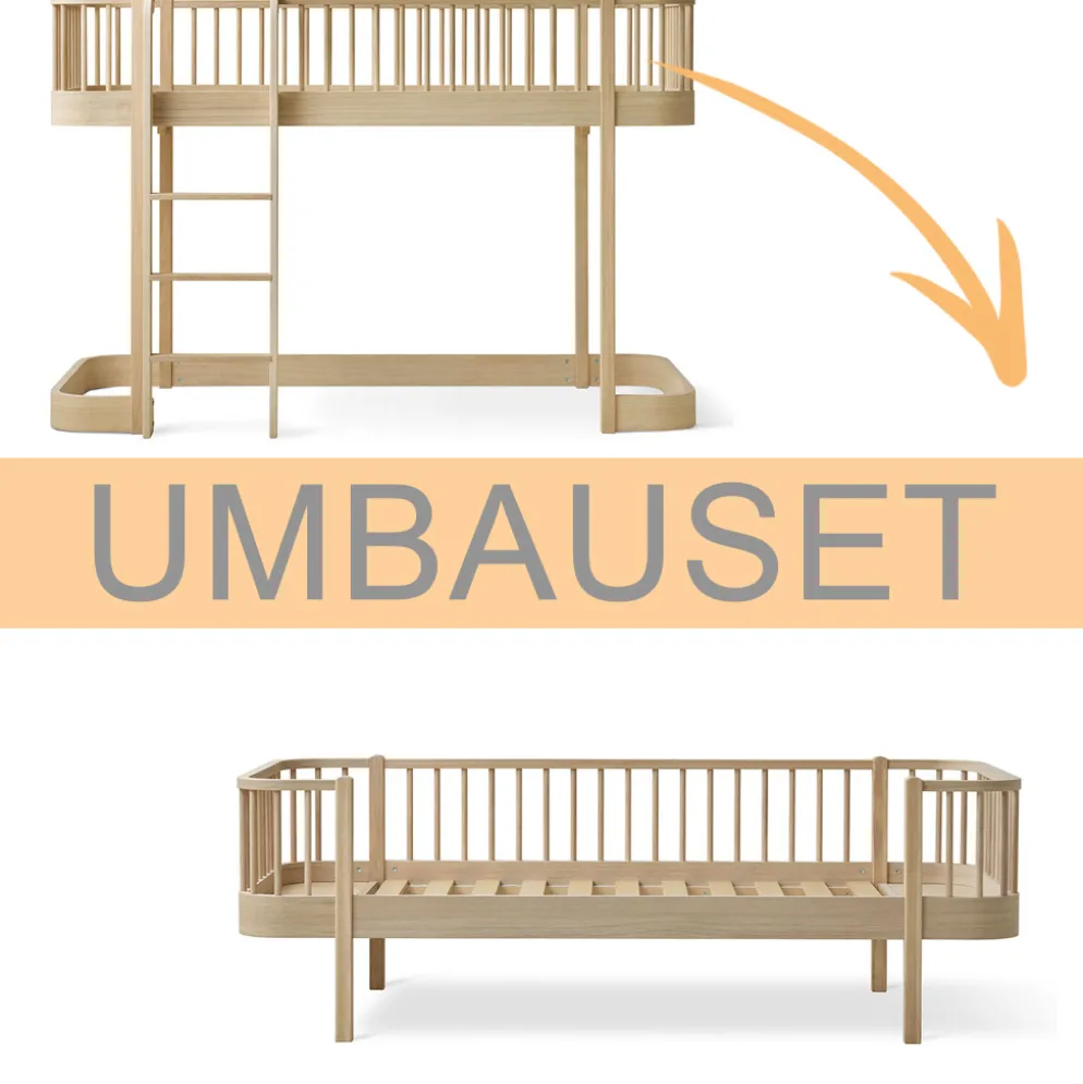 Oliver Furniture Umbauset Wood Original halbhohes Hochbett zum Bettsofa Eiche