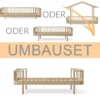 Oliver Furniture Umbauset Wood Original Bodenbett/Hausbett/Bettsofa zum Einzelbett Eiche