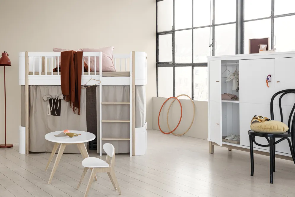 Oliver Furniture Vorhang für halbhohes Hochbett Wood Mini+ Grau
