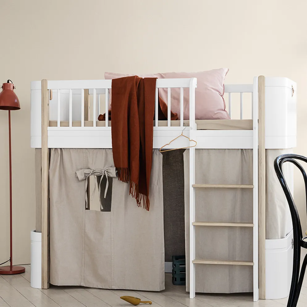 Oliver Furniture Vorhang für halbhohes Hochbett Wood Mini+ Rosa