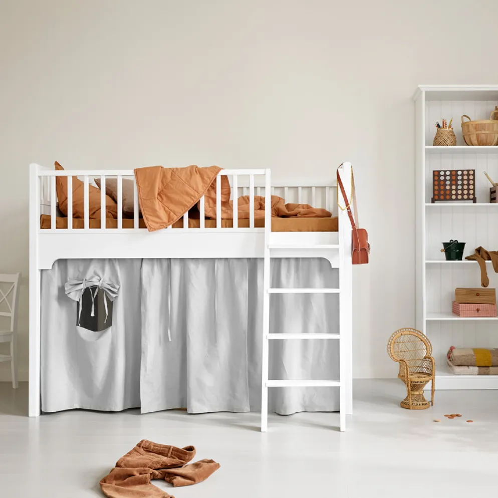 Oliver Furniture Vorhang für halbhohes Hochbett Seaside (160-200cm)/Etagenbett Grau
