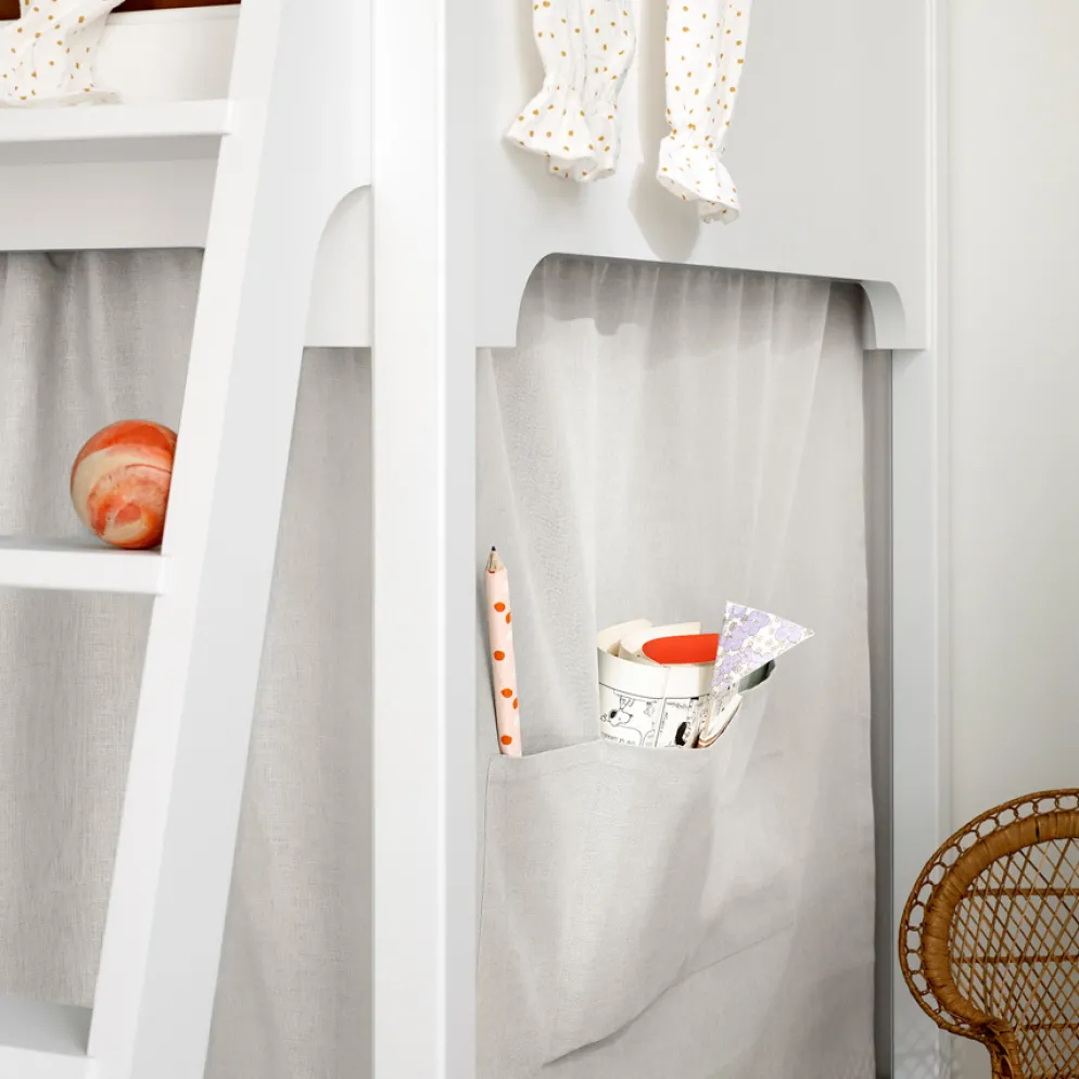 Oliver Furniture Vorhang für halbhohes Hochbett Seaside (160-200cm)/Etagenbett Grau