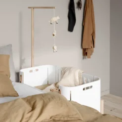 Oliver Furniture Wood Beistellbett inkl. Umbauset zur Bank Weiß/Eiche