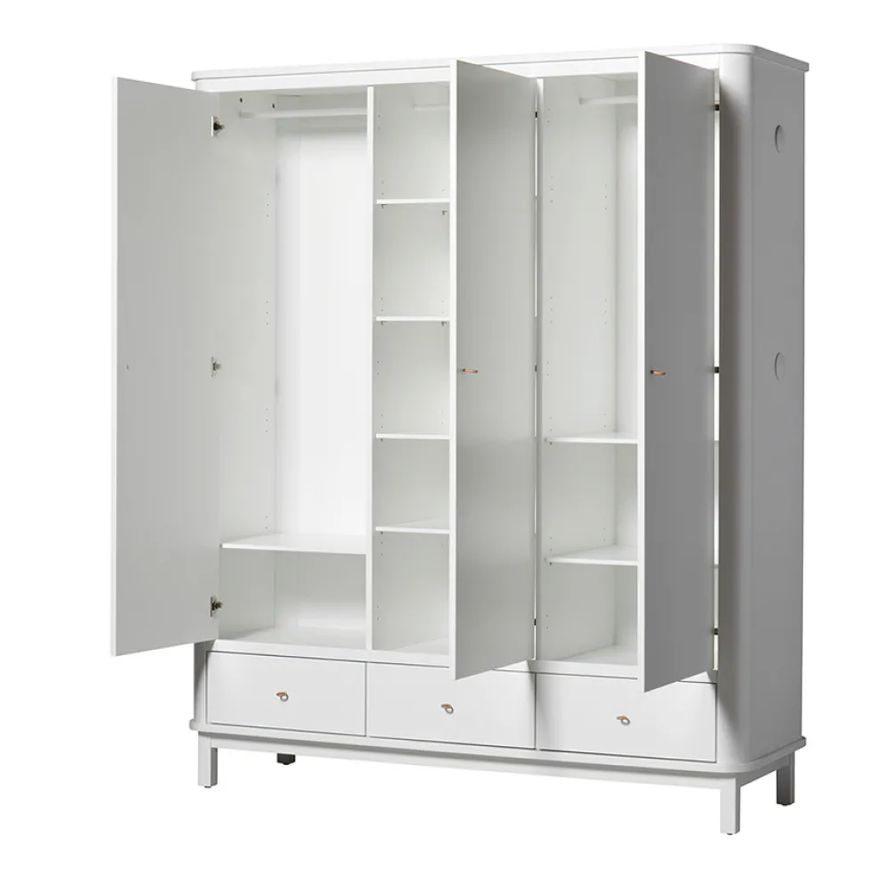Oliver Furniture Wood Kleiderschrank 3-Türig Weiß