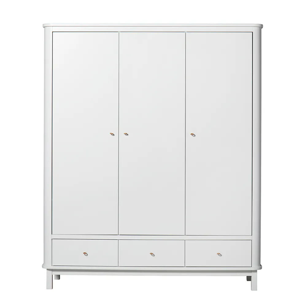 Oliver Furniture Wood Kleiderschrank 3-Türig Weiß
